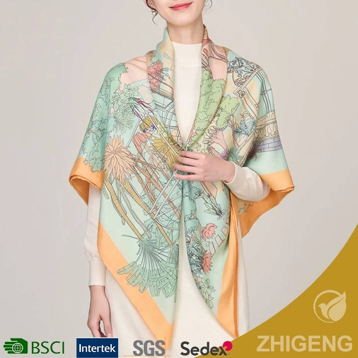 double sided printed wool scarf-5 double sided printed wool scarf-5