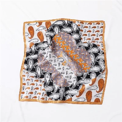 Nordic Art Small Square Scarf Women's Travel Mulberry Silk Scarf