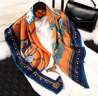 Custom Digital Print Ladies Silk Scarf