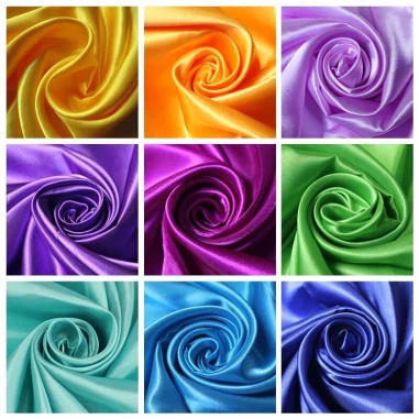 Custom solid color dyed Silk Satin fabric