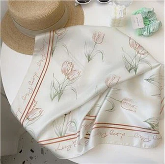 Silk Satin Square Hijab Head Hair Scarf