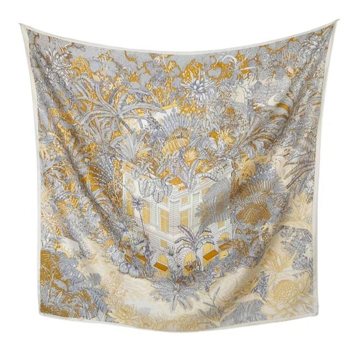 Custom Rainforest Fresh Design Square Silk Scarf