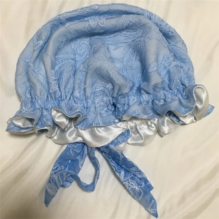 Double Layer Thin And Breathable Silk Sleep Cap For Her