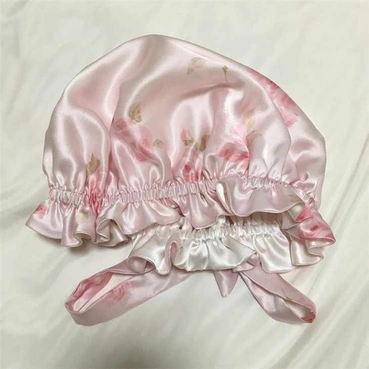 Double Layer Thin And Breathable Silk Sleep Cap For Her