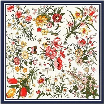 Customized Silk Satin Scarves With Various Flower Patterns
