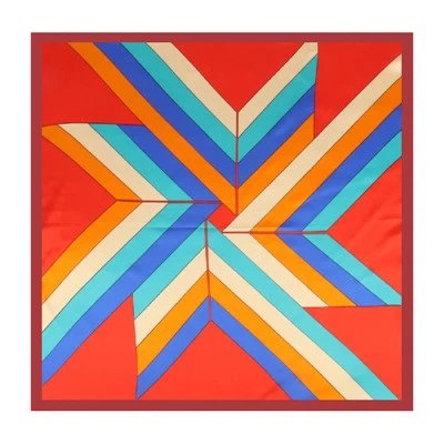 Women Fashion Printed Pattern 90cm Elegant Square Satin Silk Scarves